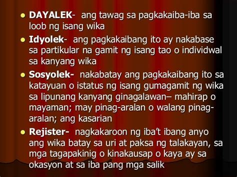 Mga Barayti ng Wika, Kahulugan at Mga Halimbawa .